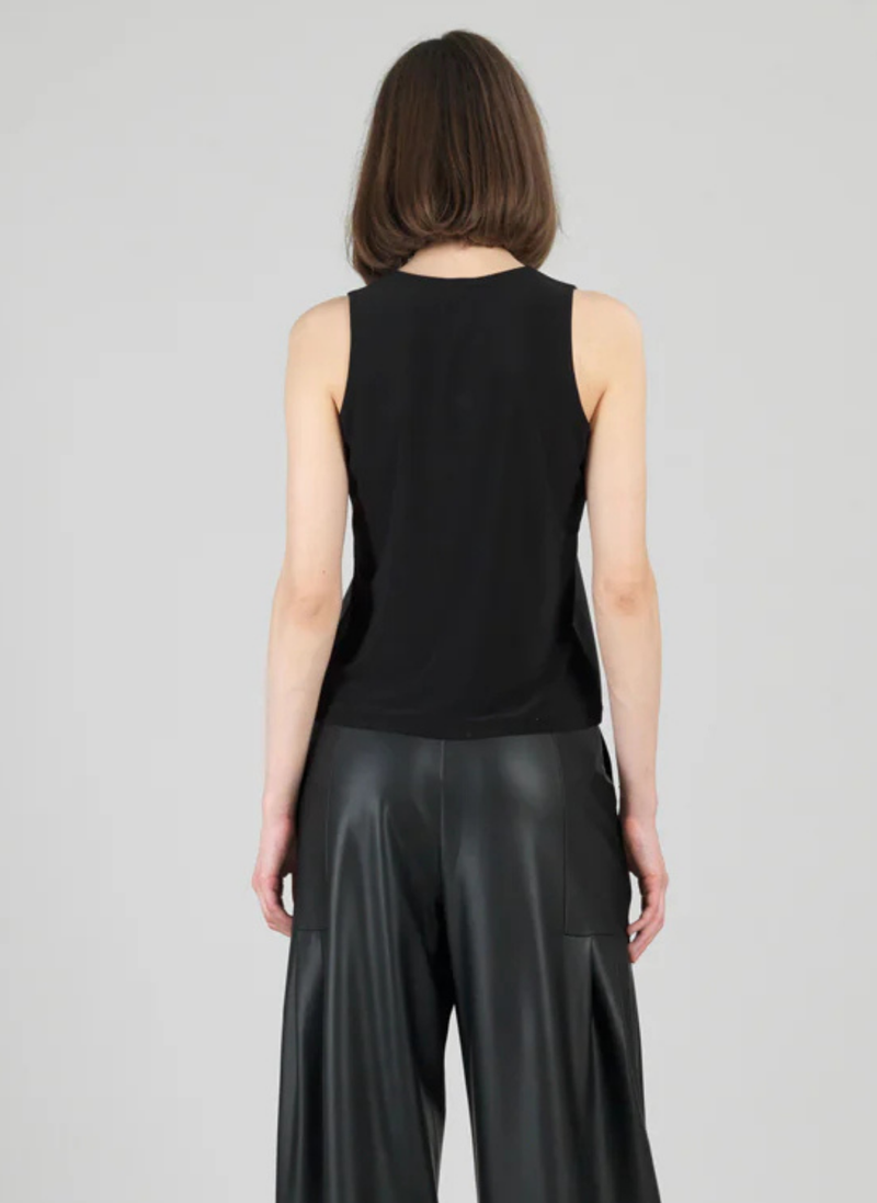 Liquid Leather Jewel Neck Tank