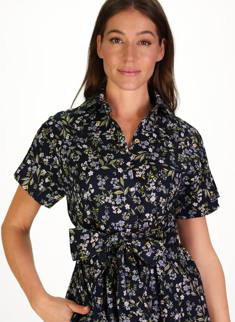 Callahan Dress- Navy Fall Floral
