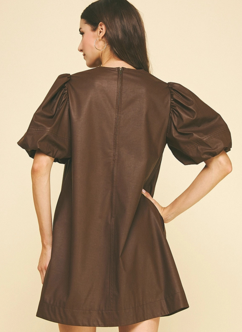 Abigail Faux Leather Dress