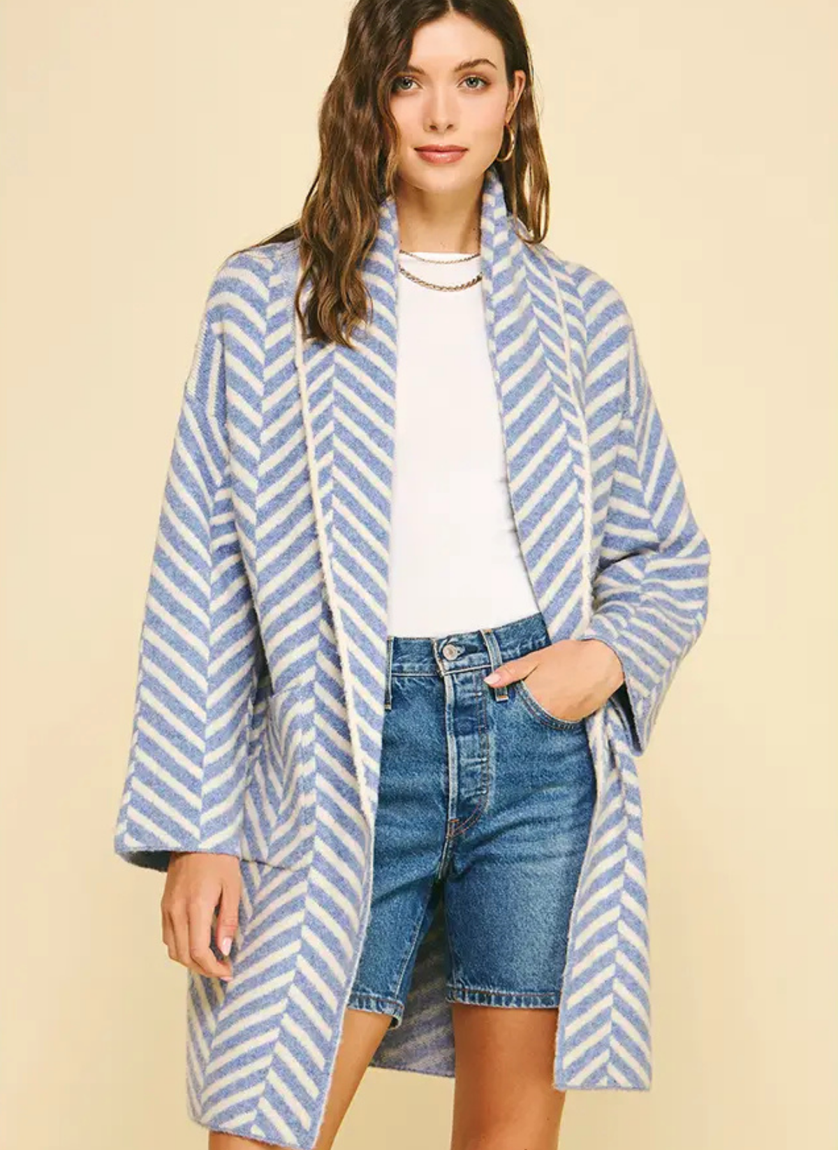 Diagonal Stripe Cardigan