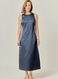 Satin Sleeveless Midi Dress