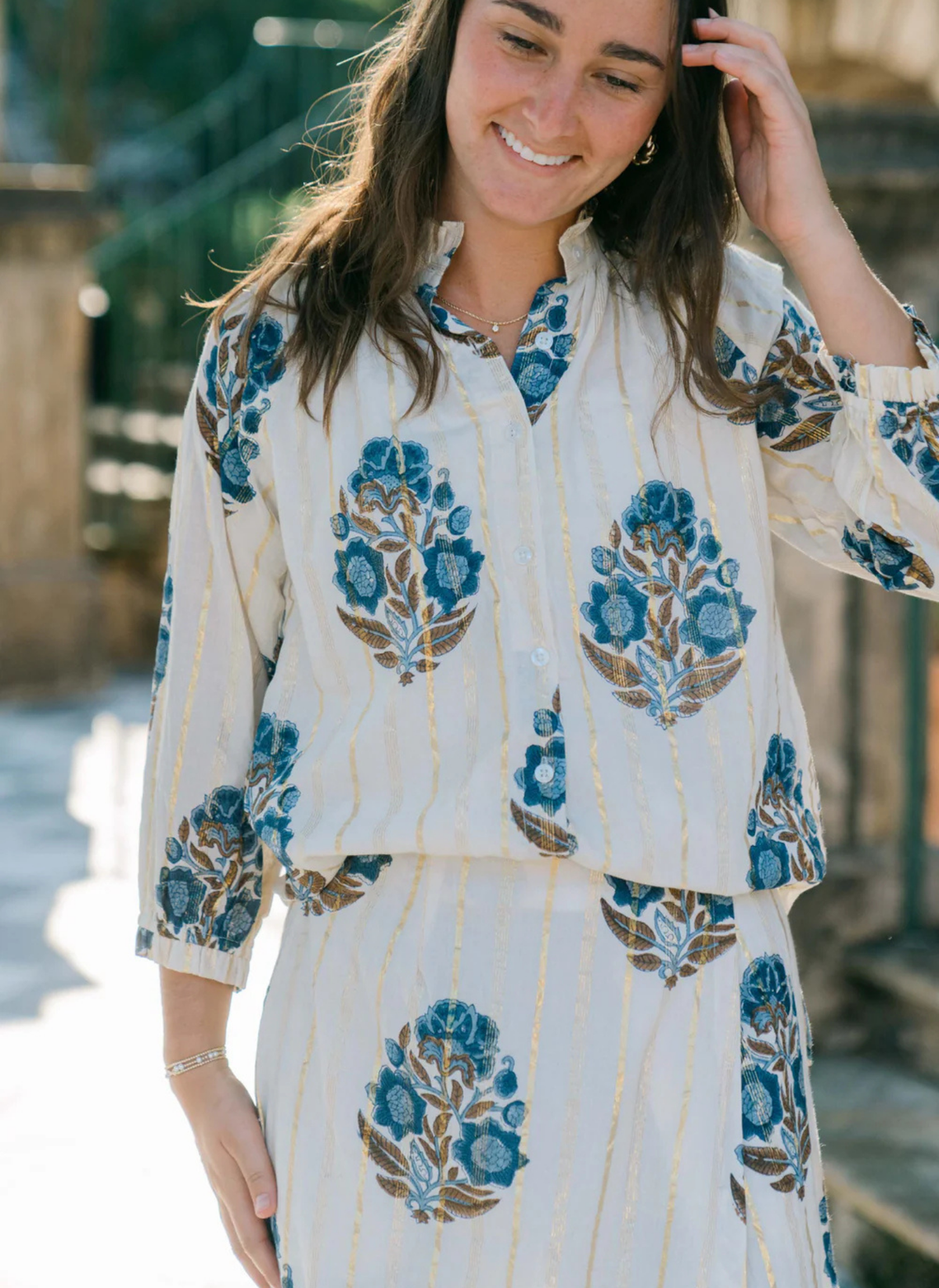 Sage Blouse- Birchwood Cream