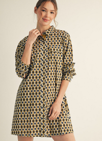 Brushed Geo Shirt Dress