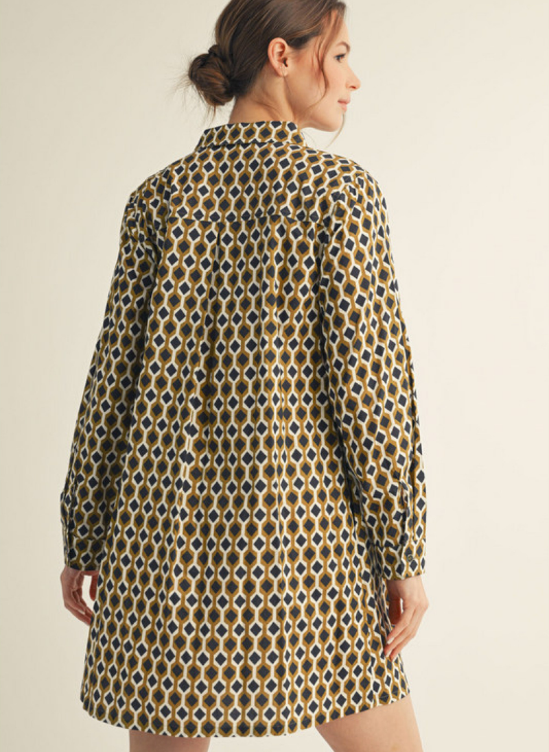 Brushed Geo Shirt Dress