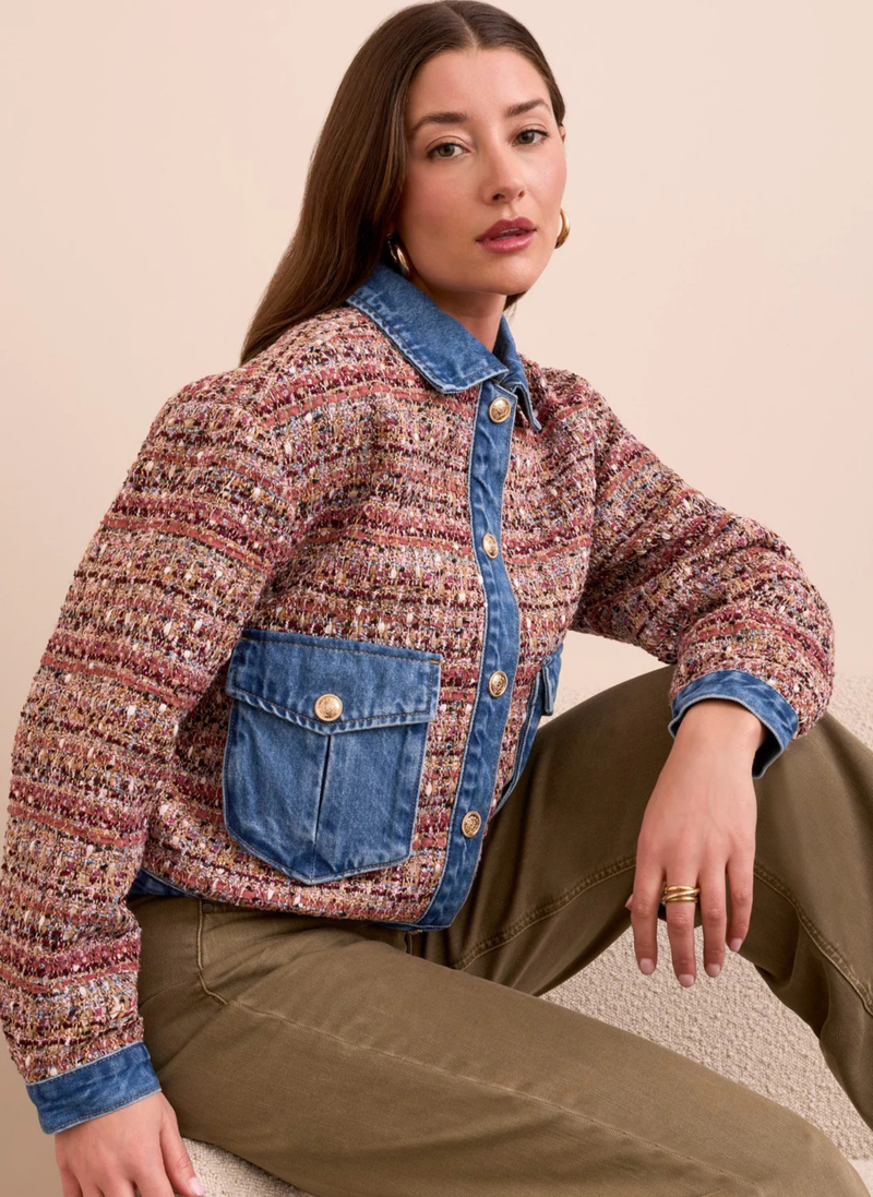 Mixed Media Tweed Jacket