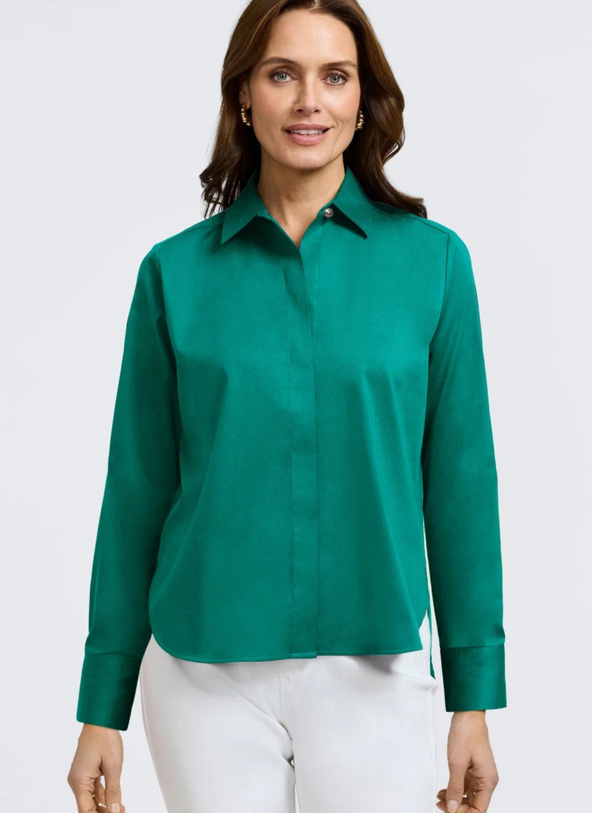 Pearl Stretch Matte Sateen Shirt