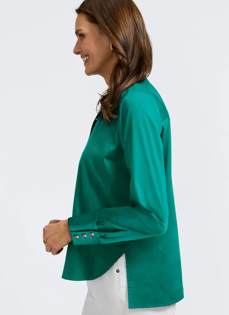 Pearl Stretch Matte Sateen Shirt