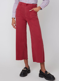 Raw Hem Wide Leg Crop  Pant