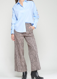 Wide Leg Leopard Print Pant