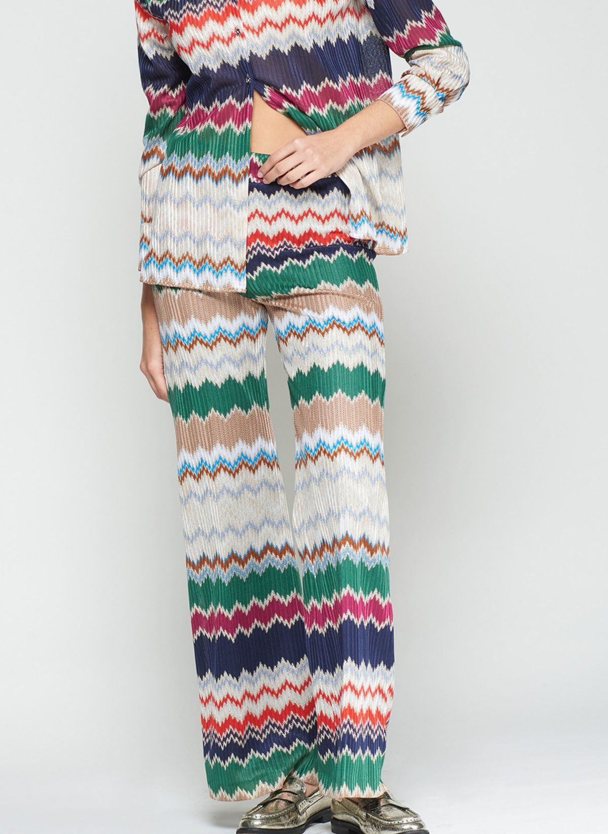 Herringbone Lurex Pants