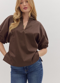 Poplin Relaxed Shoulder Top
