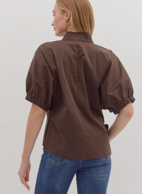 Poplin Relaxed Shoulder Top