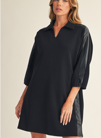 Stasha Leather Trim Dress