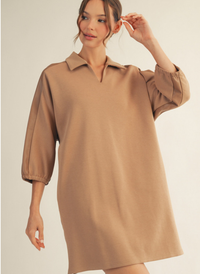 Stasha Leather Trim Dress