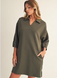 Stasha Leather Trim Dress