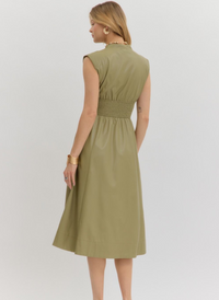 Penelope Faux Leather Midi Dress