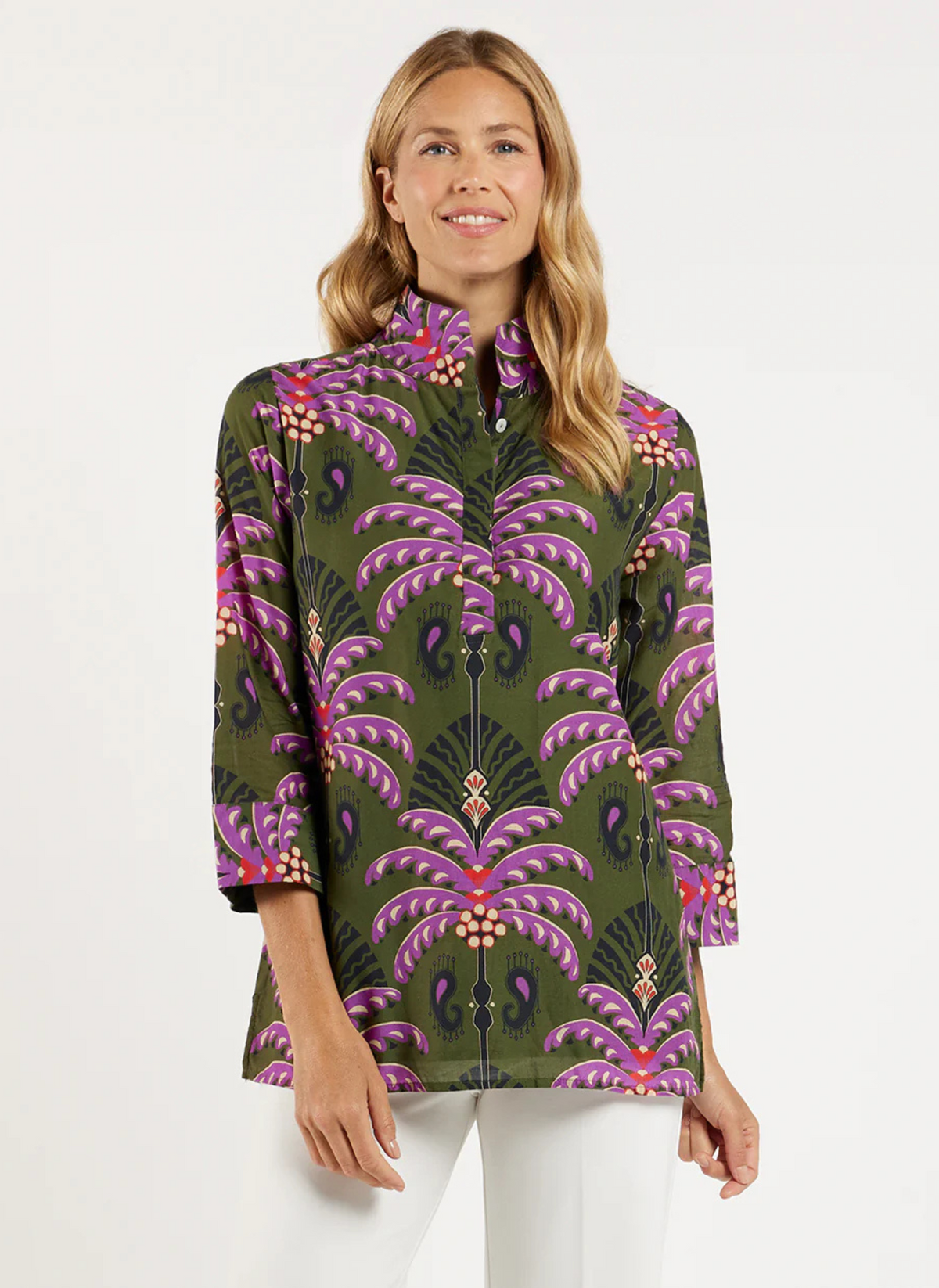Cricket Top- Decorative Frond Loden