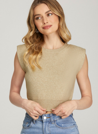 Sleeveless Waist Crop Sweater