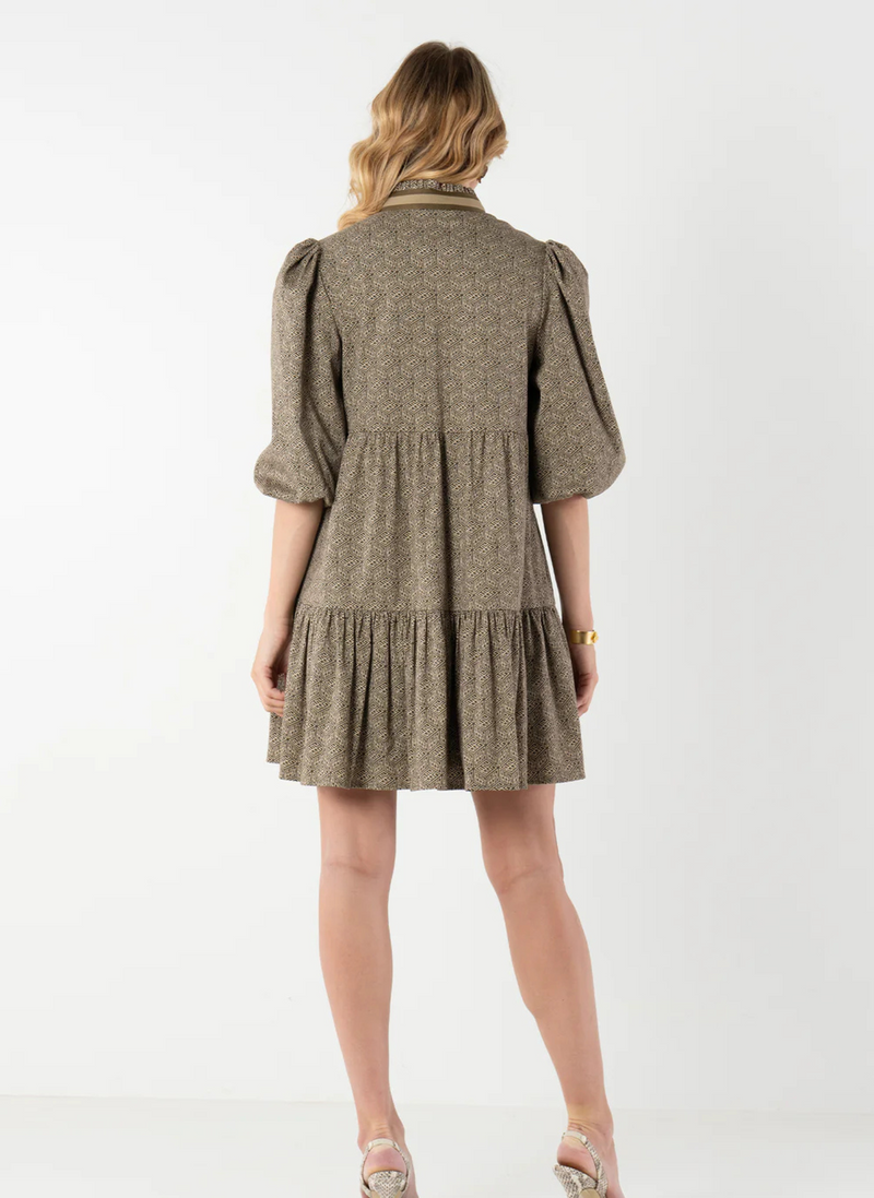 Sadie Dress- Green Tonal Monogram