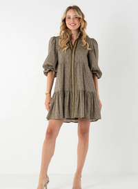 Sadie Dress- Green Tonal Monogram