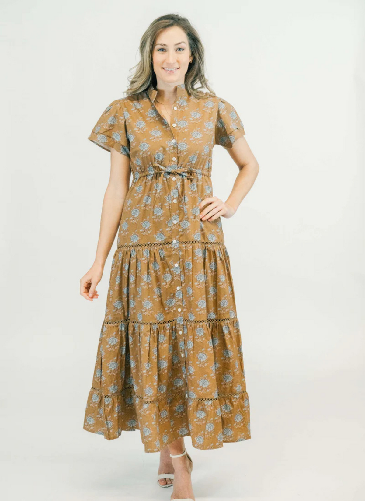 Hurley Midi Dress- Midnight Peony