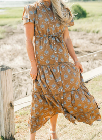 Hurley Midi Dress- Midnight Peony