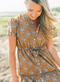 Hurley Midi Dress- Midnight Peony