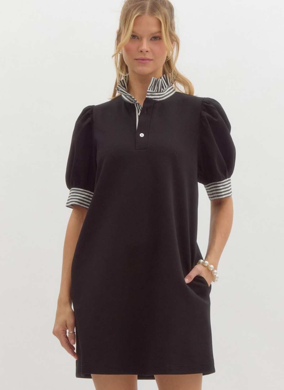 Sadie Stripe Trim Mini Dress
