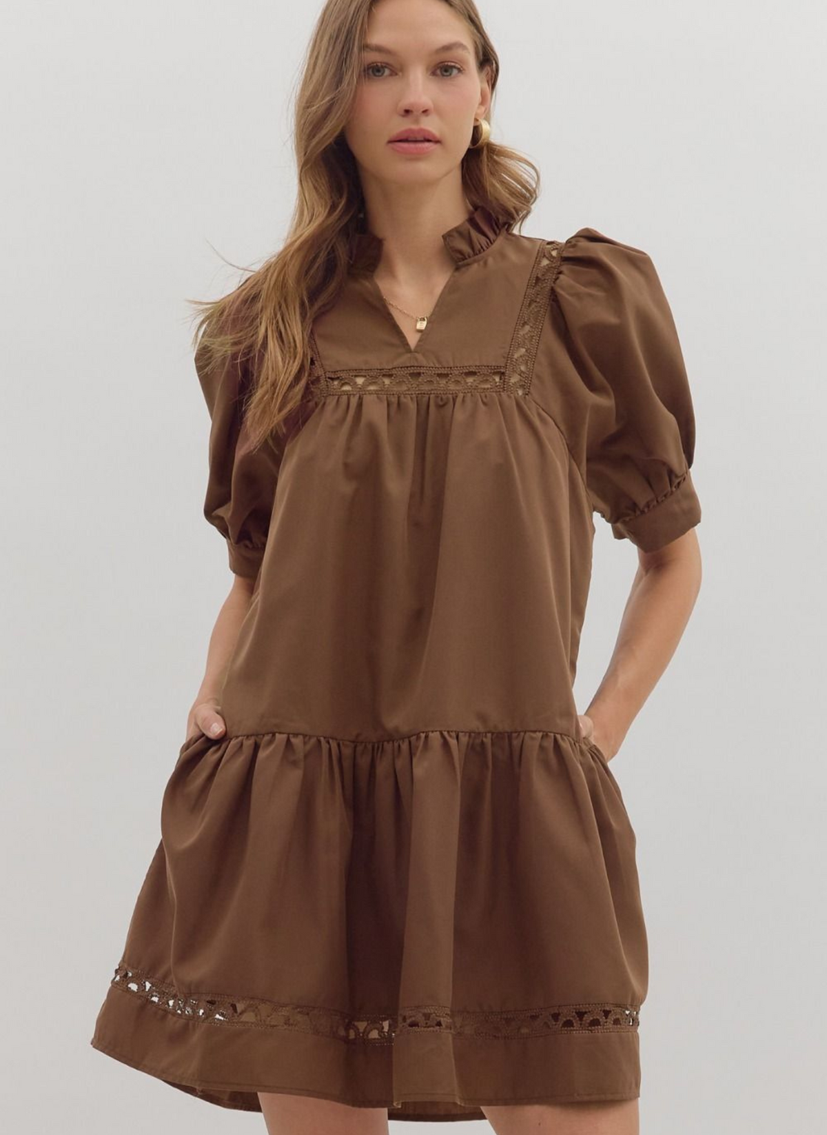 Crotchet Lace Mini Dress