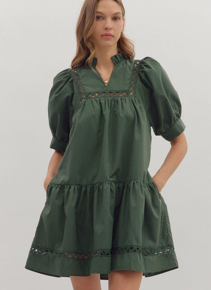 Crotchet Lace Mini Dress