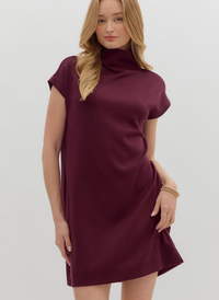 Mock Neck Sporty Shift Dress