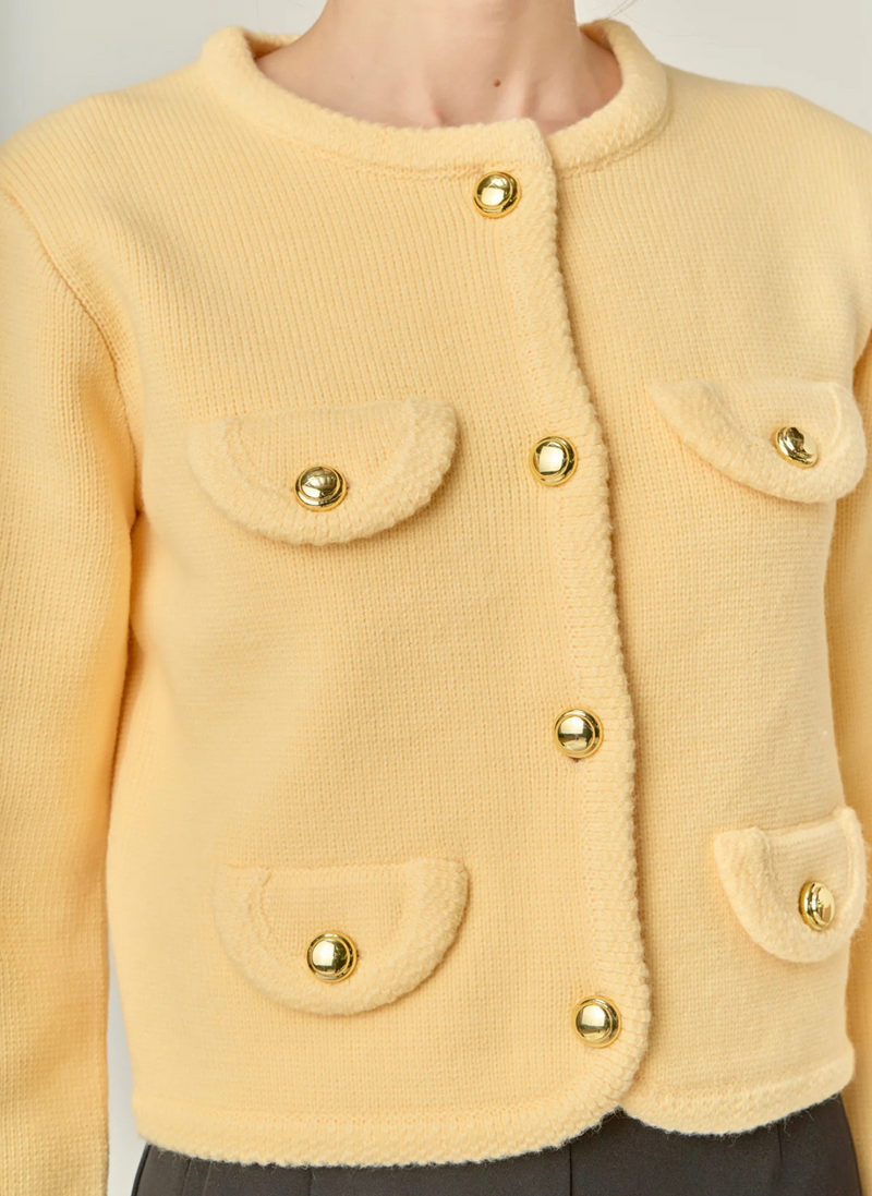 Rounded Hem Pocket Cardigan