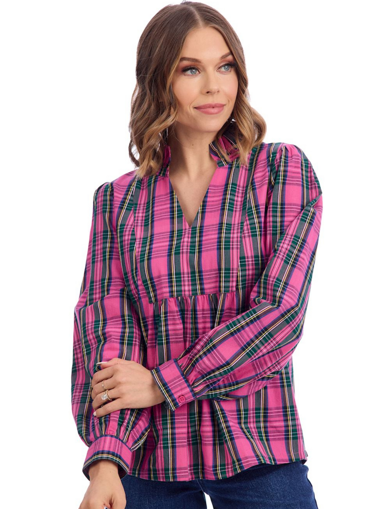 Mitzy Plaid Top