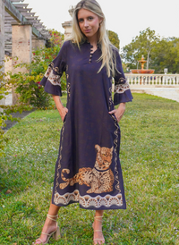 Como Midi Dress- Cheetah Black