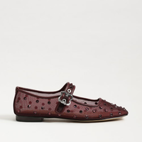 Michaela Mary Jane Flat - French Merlot Mesh