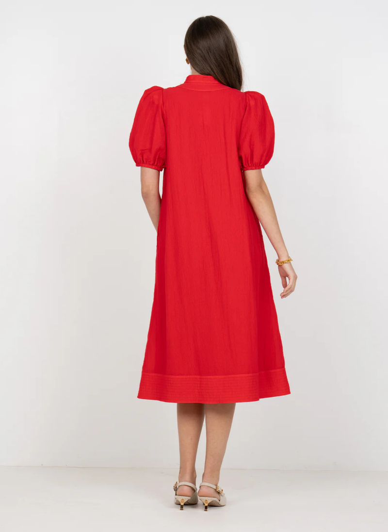 Hampton Midi Dress- Cardinal Red