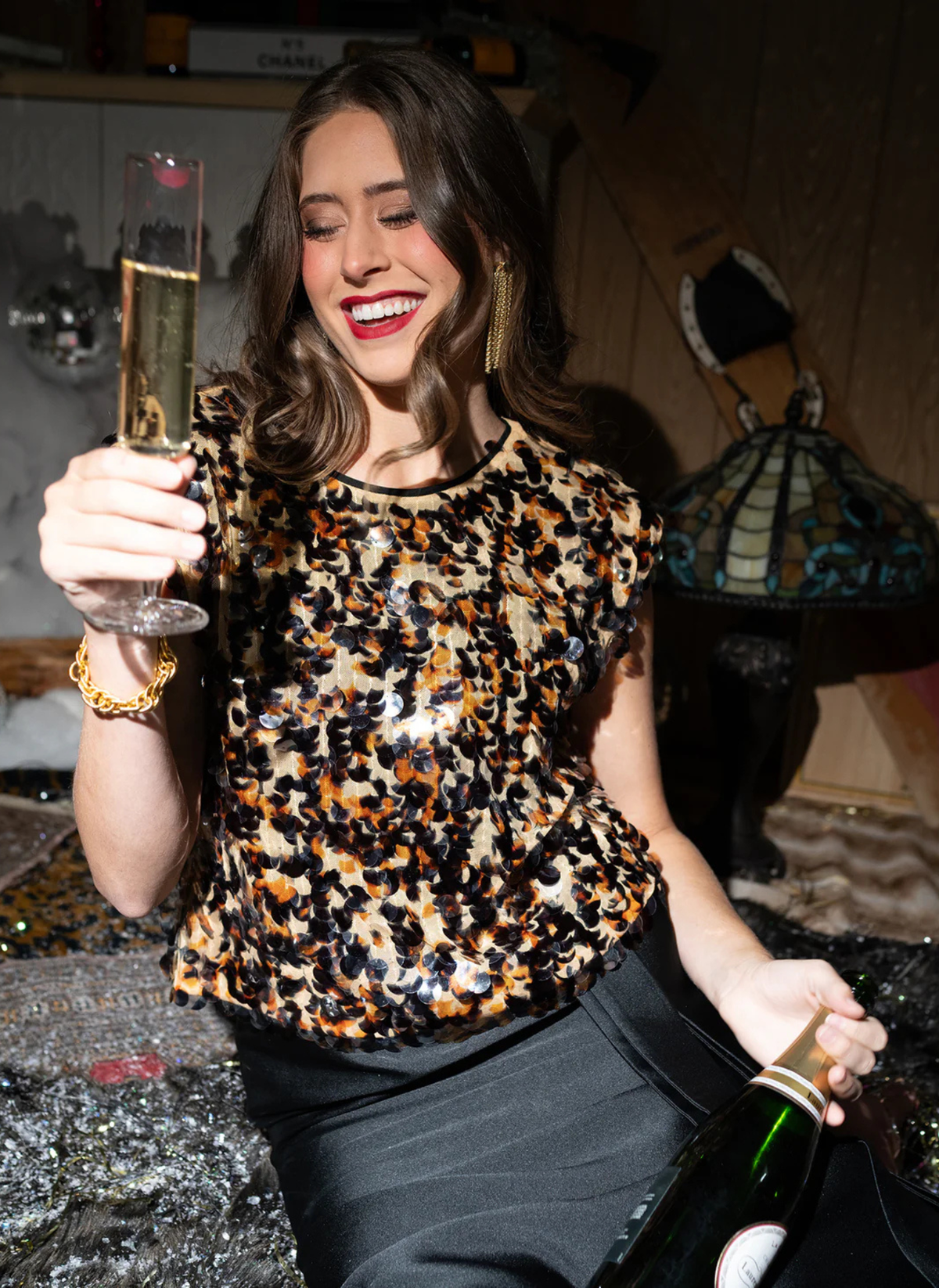 Hatti Tank- Tortoise Sequin