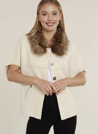 Faux Fur Trim Cardigan