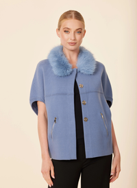 Faux Fur Trim Cardigan