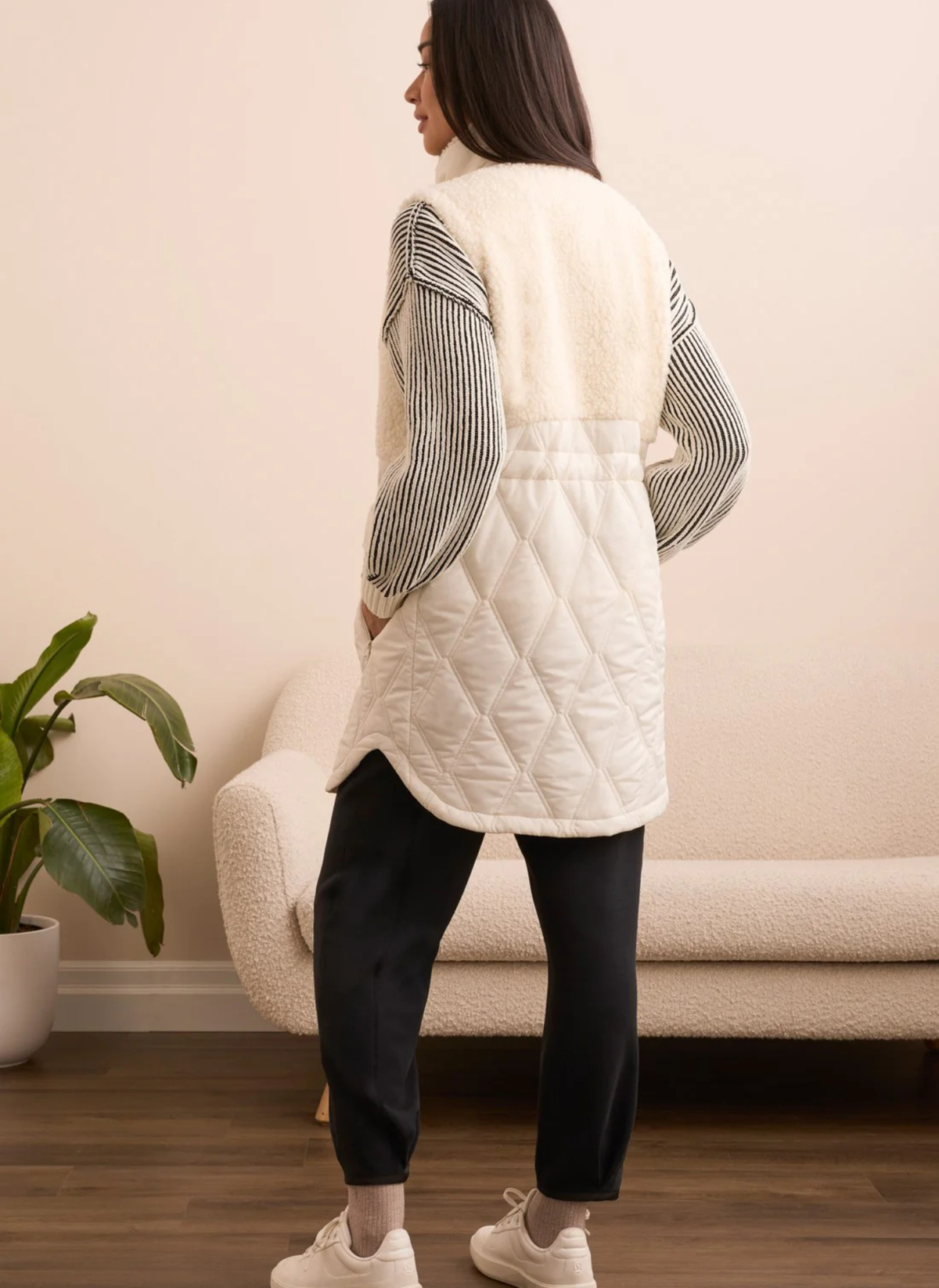 Mixed Media Sherpa Vest