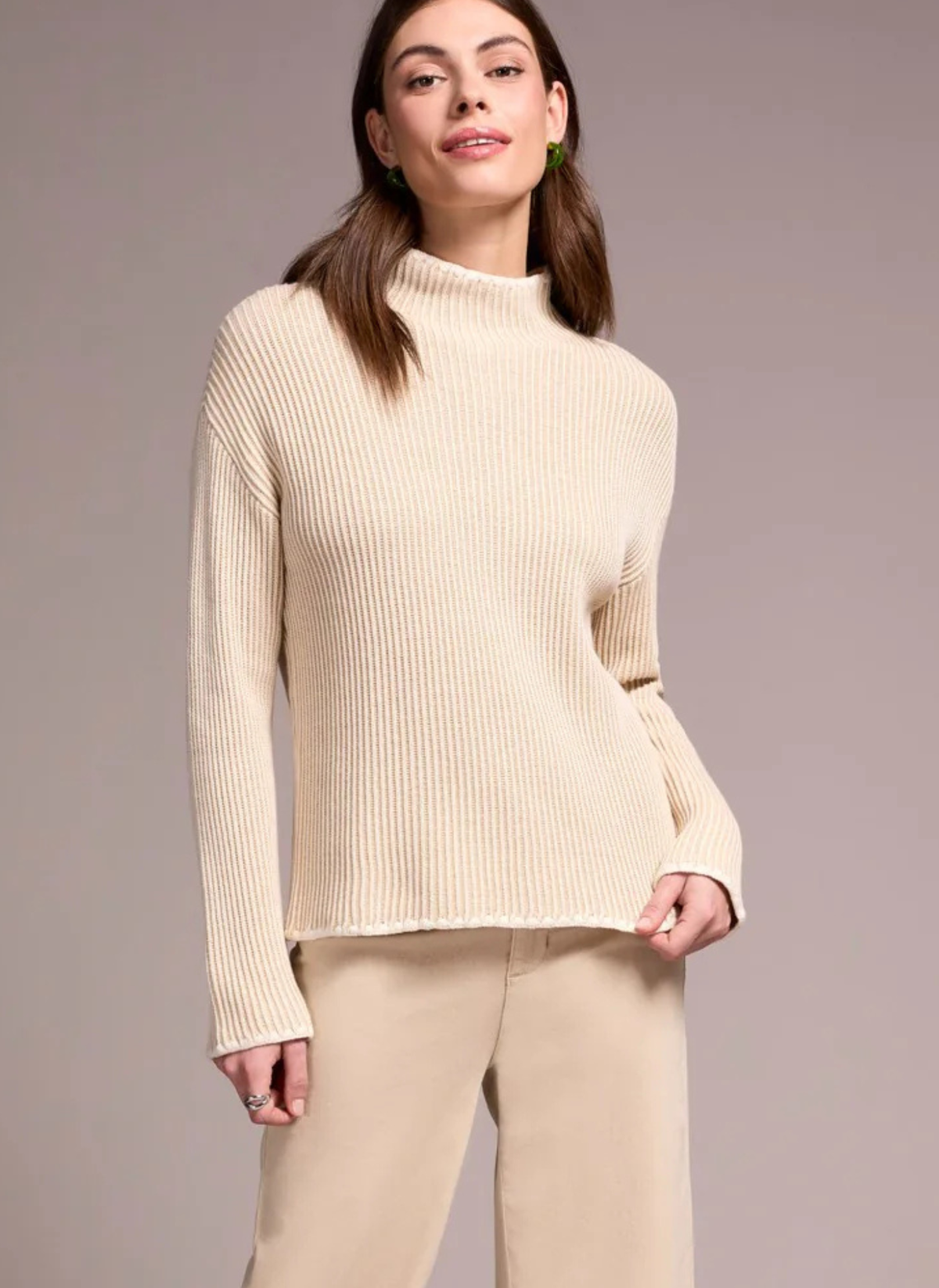 Combed Cotton Two Tone Sweater