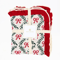 Holiday Knit Ruffle Blanket