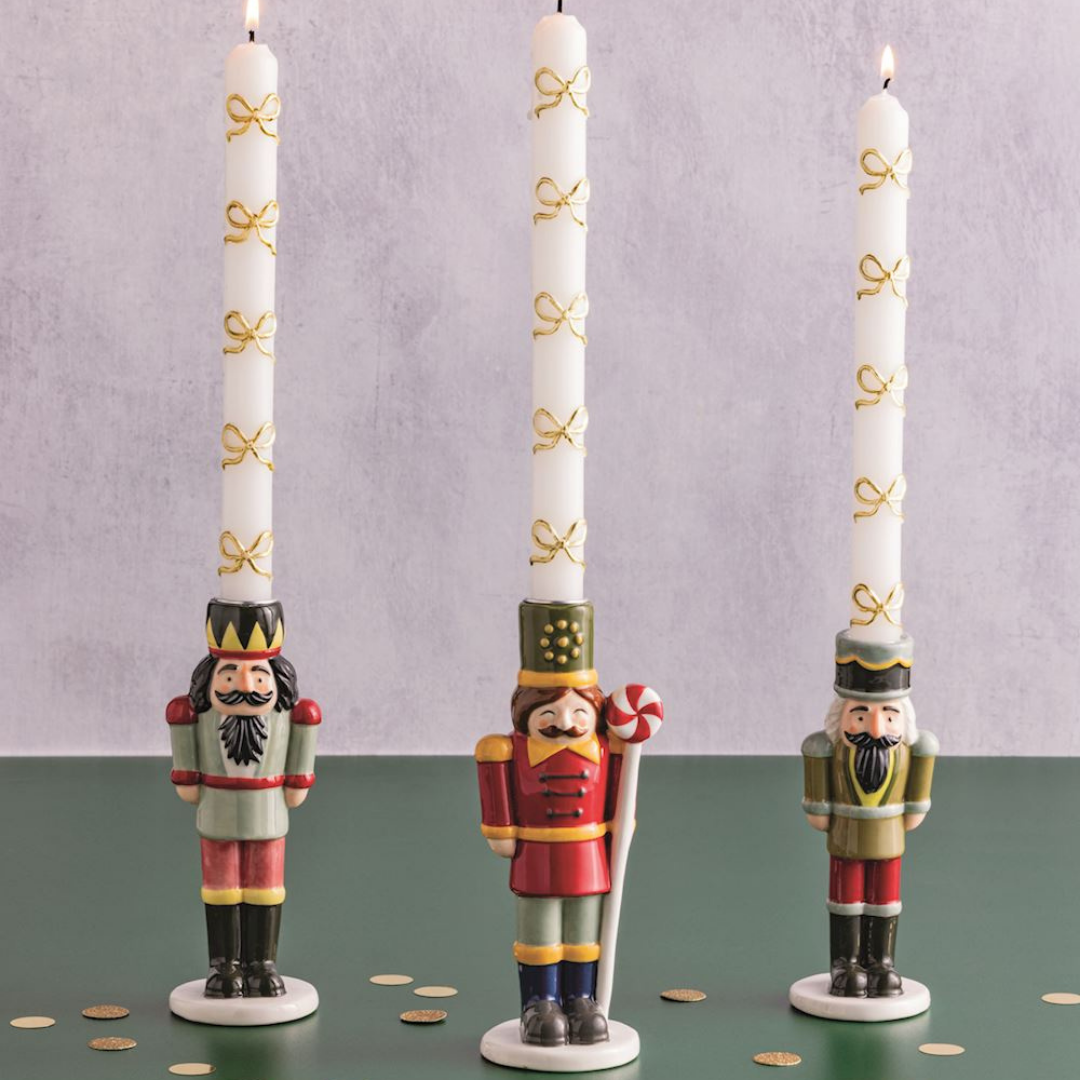 Painted Nutcracker Taper Holder