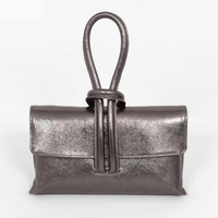 Metallic Italian Leather Wristlet Bag