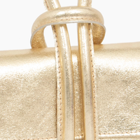 Metallic Italian Leather Wristlet Bag