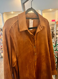 Suede Swing Shirt Dress