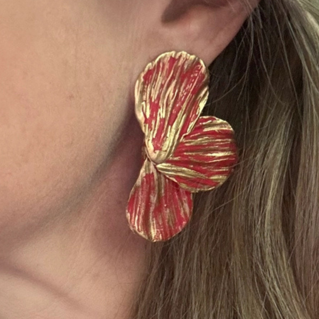 Polymer Clay Gold Leaf Earrings