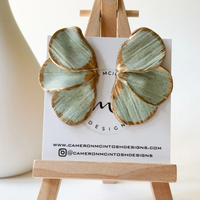 Polymer Clay Gold Leaf Earrings