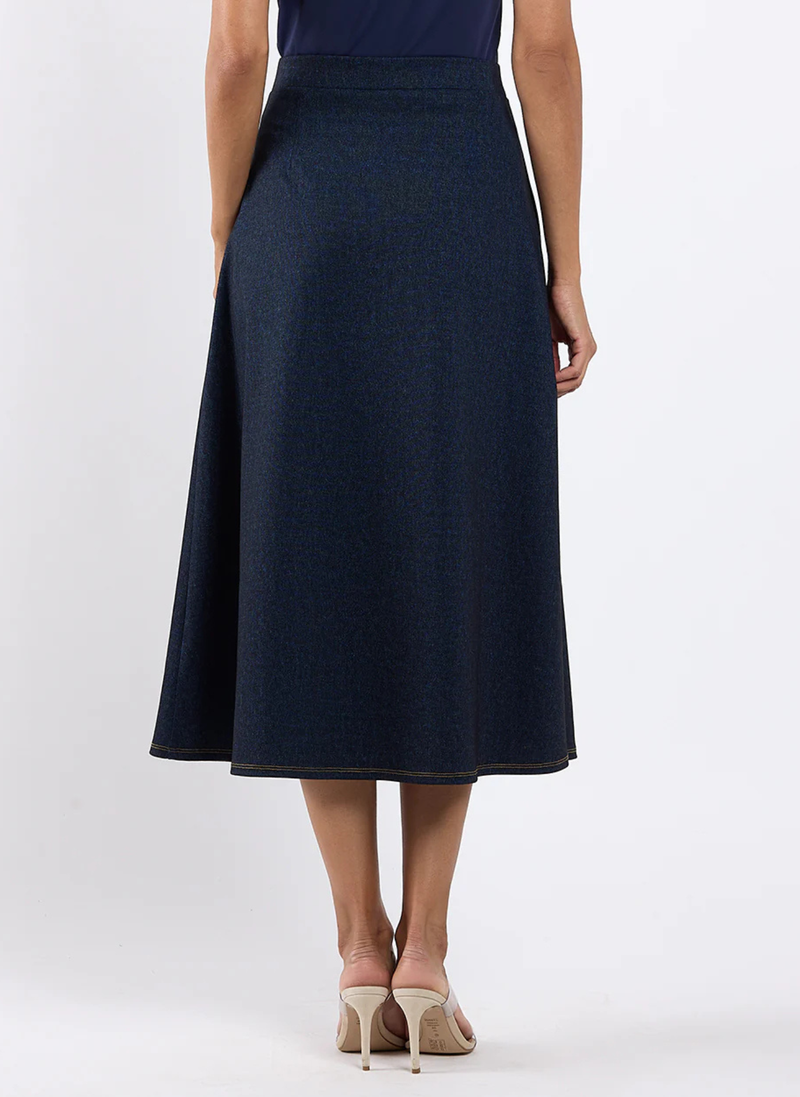 Jeanette Skirt- Navy Saddle