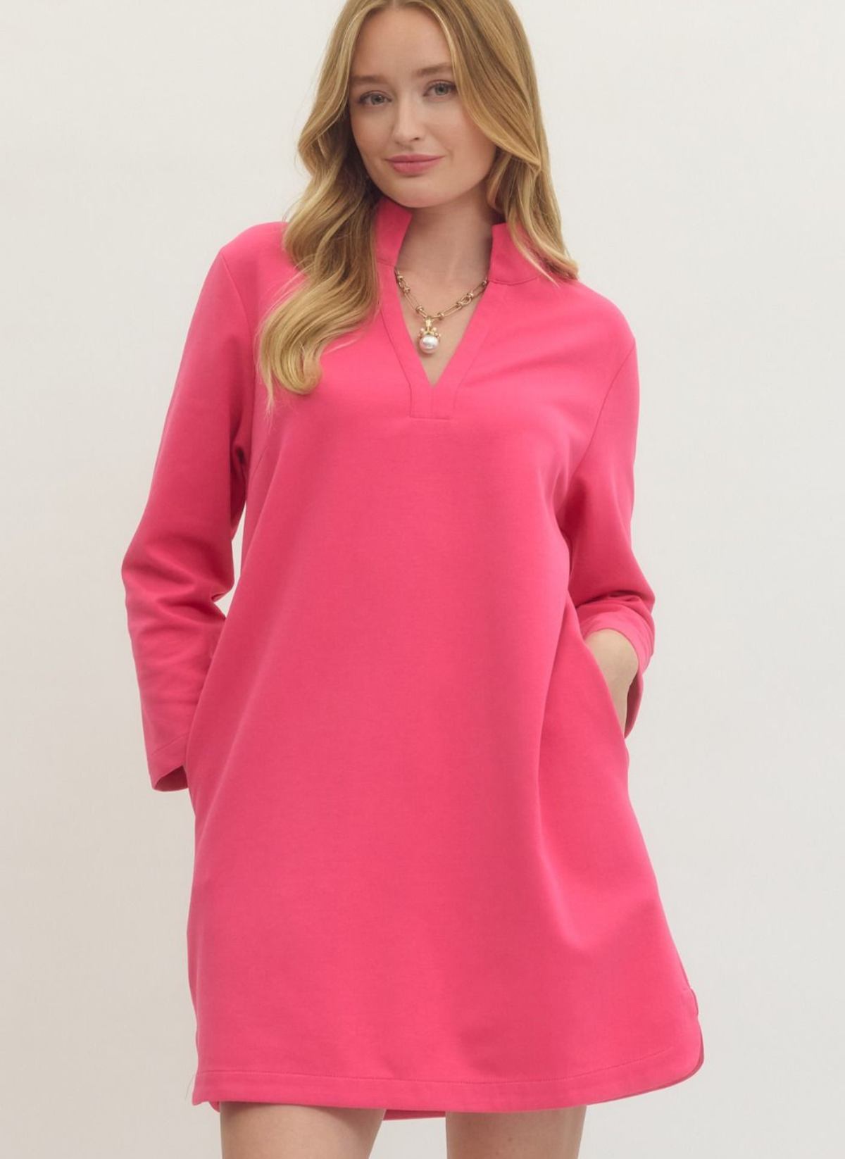 Caroline 3/4 Sleeve Shift Dress